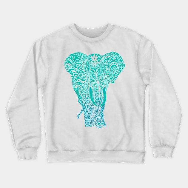 Not a circus turquoise elephant by #Bizzartino Crewneck Sweatshirt by bizzartino